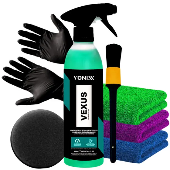 Vexus 500 ml Limpador De Motor E Rodas Desengraxante Alcalino Vonixx + Aplicador Pincel E Brindes