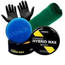 Hybrid Wax 120ml Cera Em Pasta Vonixx Brilho Proteção Com Aplicador + Pano Microfibra E Brinde