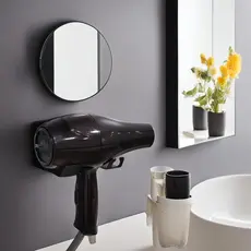 Suporte para Secador Cabelo e Cabo Porta secador com alta Fixação fácil instalação e Sem Furos