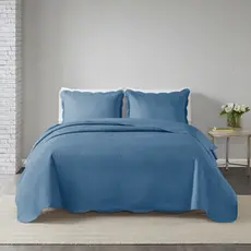 Kit Cobre Leito Colcha Milão Queen 150 Fios Matelado Bolinha 03 Peças Dupla Face Casa Dona