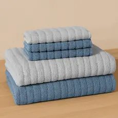 Jogo 04 Toalhas Wave 100% Algodão 450g/m² Alta Absorção Super Macia Casa Dona