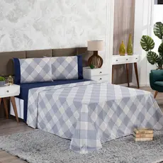 Jogo de Lençol Casal Queen e King 200 Fios Cama Box 04 Peças com Elástico Casa Dona