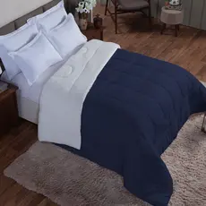 Coberdrom Cobertor Casal Queen 400 Fios 220x240cm Sherpa Lã de Carneiro Tecido Nobre Casa Dona