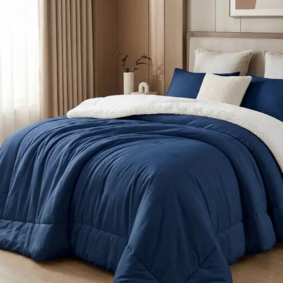 Edredom Coberdrom Casal Queen 400 Fios 220x240cm Sherpa lã Carneiro Dupla Face Aveludado Casa Dona