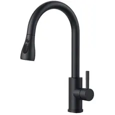 Torneira Para Pia de Cozinha Gourmet Preto com Extensor Modo Spray Chuveirinho e Jato Continuo
