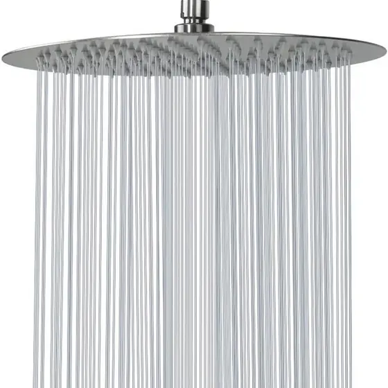Chuveiro Banheiro Inox 20x20 Redonda 8 Polegadas Articulada Cromada - Aquecedor Solar Gás Piscina