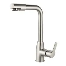 Torneira Gourmet Monocomando Inox Bica Alta Giratória Misturador Quente e Frio Inox Quente e Frio