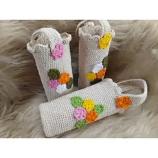Bolsa Porta Garrafa de Água em Crochê