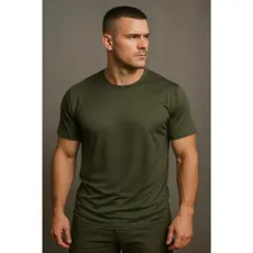 Camisa Verde Musgo Modelo Militar DryFit Trilobal