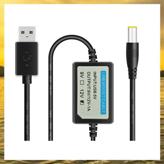 (Vko) Cabo De Reforço De Energia De Carga USB DC 5V A 12V 1A Adaptador Conversor Step UP Com Componente