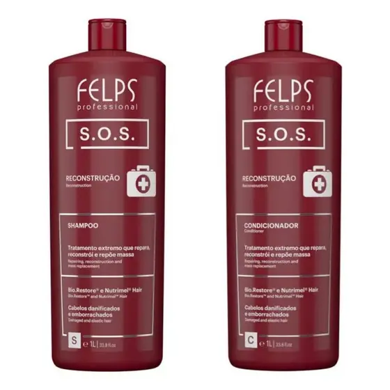 Felps Kit S.O.S Reconstrução Shampoo + Condicionador 2x1L