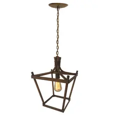 Lustre Uma Lampada Marrom Artesanal De Teto Iluminação Residencial
