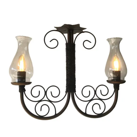 Lustre Artesanal Ferro Fabricação Própria Com Cúpulas de Vidro