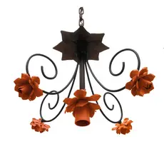 Pendente Luminária De Metal Com Flores Simples Para Iluminação de Banheiro