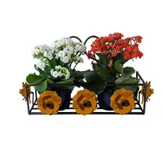 Jardineira Artesanal com Flores de Ferro Artesanal para Vasinhos