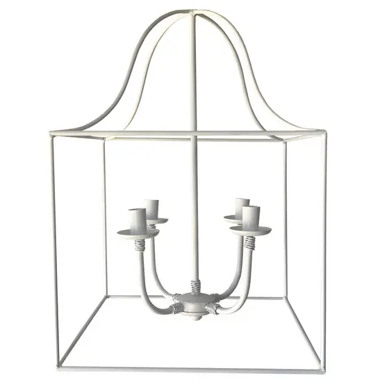 Lustre de Ferro Artesanal Decorativo Para Sala De Estar Branco