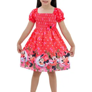 Vestido Temático Infantil Minei manguinha japonesa