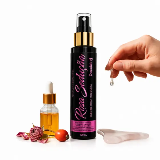 Óleo Rosa Seducao 100ml Clareador De Manchas Foliculite