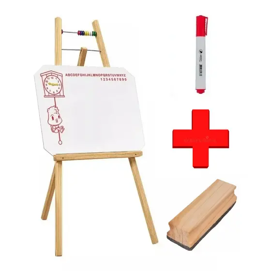 Lousa Quadro Branco Infantil Com Cavalete + 1 Caneta + Apagador