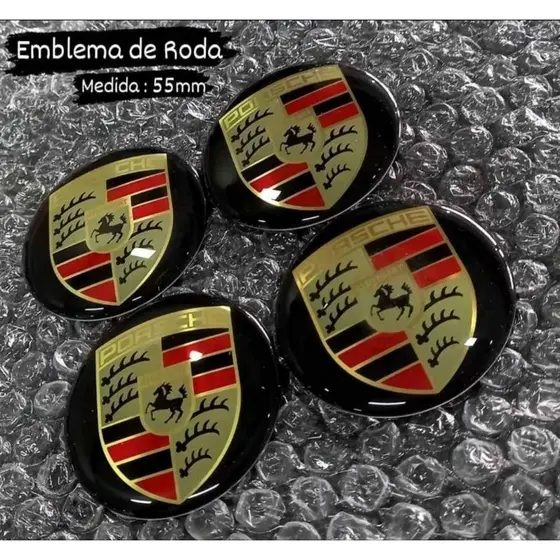 Jogo Emblema de Roda Porsch Medida 55mm