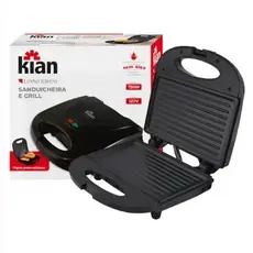 Sanduicheira Grill 2 Em 1 Kian Preta Elétrica 750W 127V