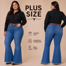 Calça Country Feminina Plus Size Modela o Corpo