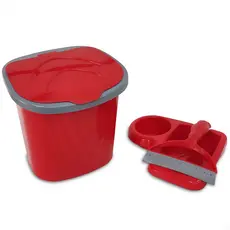 Kit para Pia com Lixeira Rodo e Porta Detergente Vermelho Keita