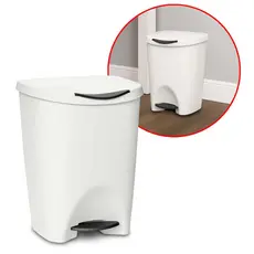 Lixeira Cesto Com Tampa 7,5L Com Pedal Branca Escritório Banheiro Cozinha