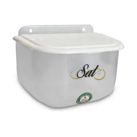 Saleiro De Parede Transparente Com Tampa Plastica 1kg