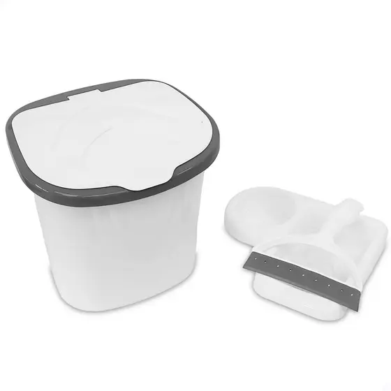 Kit para Pia com Lixeira Rodo e Porta Detergente Branco Keita