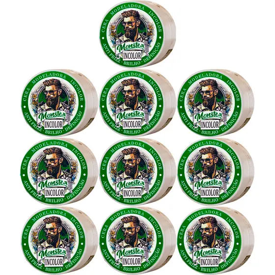 10 cera Modeladora 120g - 8 Modelos a escolha monster barber Bancada Preço para Revenda