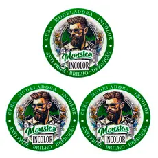 03 cera Modeladora monster barber Incolor 120g Cabelo e Barba !