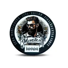 cera Modeladora ferrari black Ultra Fixação 120g monster barber Shop Para Cabelo e Barba