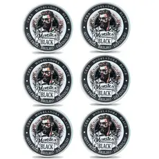 6 cera Modeladora Preta Pigmentada Fixação 120g monster barber escurecedora de barba bigode e cabelo