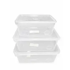 KIT ORGANIZADOR DE PLÁSTICO COM 3 UNIDADES ARQPLAST PARA COZINHA UTILIZADES ESCRITÓRIO