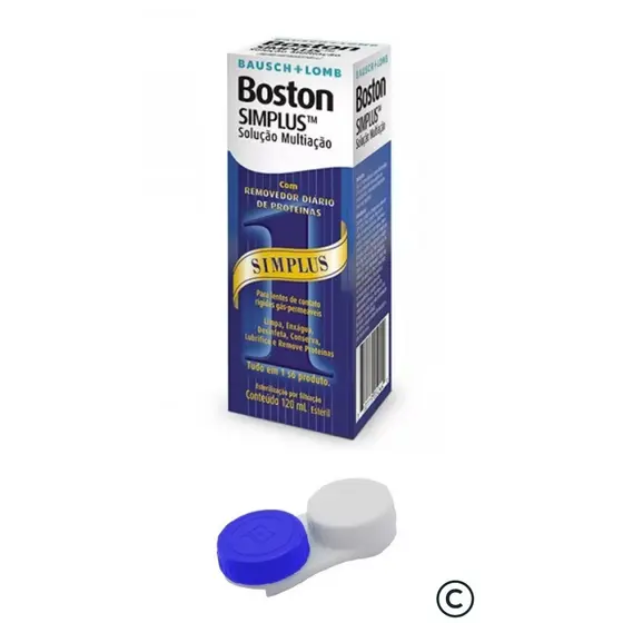 Boston Simplus + Estojo / Solução de limpeza para lentes rígidas