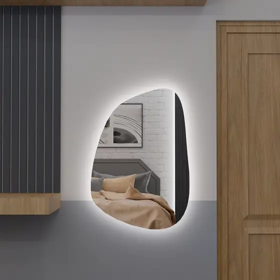 Espelho Organico Com Led E16 Luz Branca e Amarela Sala Quarto Salão