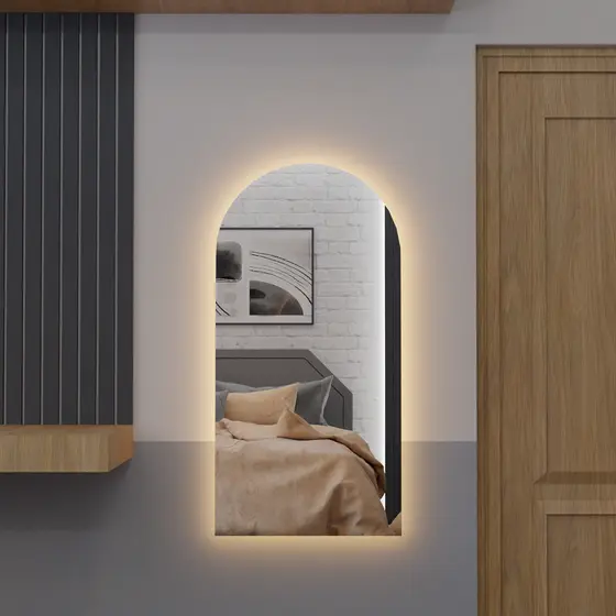 Espelho Janela Com Led E13 Luz Branca e Amarela Sala Quarto Salão