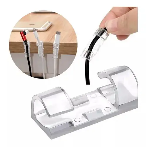 Kit de Clips Fixador Organizador de Fios e Cabos  Autoadesivo