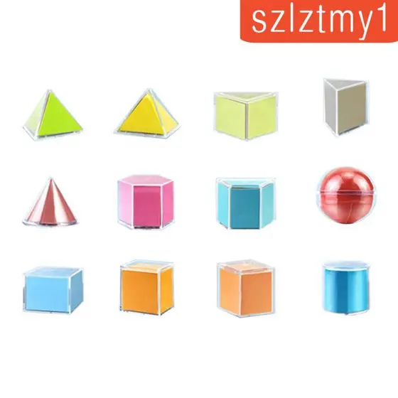 [Szlztmy1] 12 Peças De Blocos Geométricos 3D , Brinquedo Educacional , De Aprendizagem , Material Escolar Para Crianças