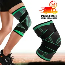 Joelheira de Compressão Malha 3D com Faixa/Velcro – Antiderrapante e Respirável