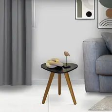 Mesinha de Canto Decorativa Pe Palito Retro Tampo Orgânico Casa