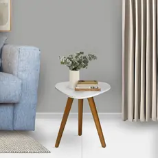 Mesinha Lateral Canto de Sala Pe Palito Retro Decorativa Tampo Orgânico