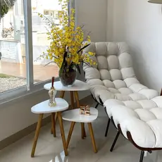 Trio de Mesinhas de Canto Sala Pé Palito Retro Decorativa Tampo Orgânico