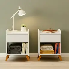 Kit 2 Mesas de Cabeceira Para Quarto Com Gaveta Decoração Pés Nicho Quarto