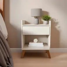Mesa de Cabeceira Com Gaveta Pés Nicho Para Quarto Decorativa Quarto