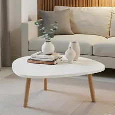 Mesa de Centro Orgânica Moderna Para Sala Pés Madeira Sala
