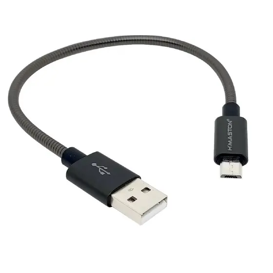 Cabo Carregador USB x V8 Micro USB Metal Blindado Reforçado H'Maston 20cm Para PowerBank  Celular