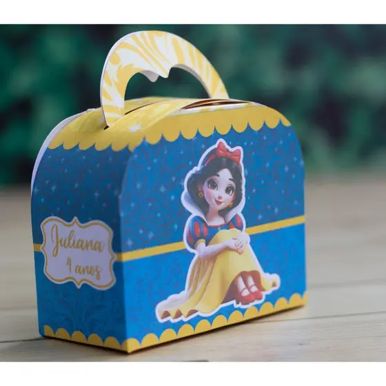 Caixa maleta bolsinha lembrancinha BRANCA DE NEVE Cute personalizado festa infantil - MIMO - PEGUE E MONTE
