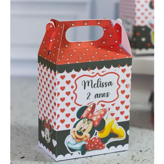 Caixa maleta lembrancinha Minnie Vermelha - personalizado festa infantil